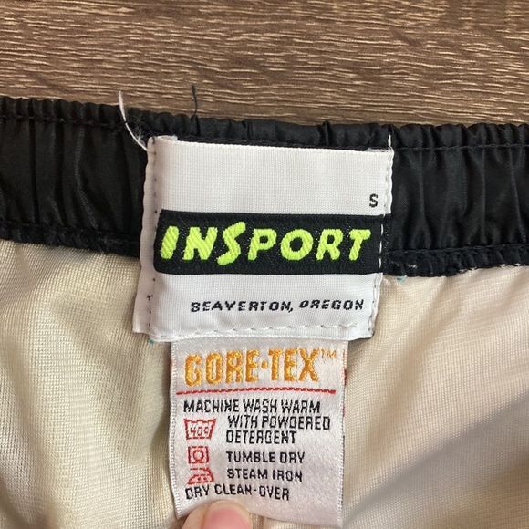 Vintage InSport Womens GoreTex Small Windbreaker Pants 80’s Black Pink & Green - Picture 3 of 16